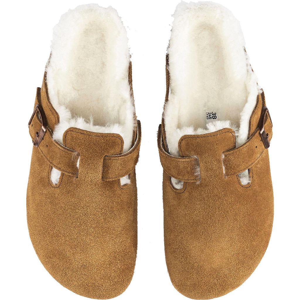 Birkenstock Boston Shearling / Natural Shearling Unisex Shearling Clogs Mink Suede