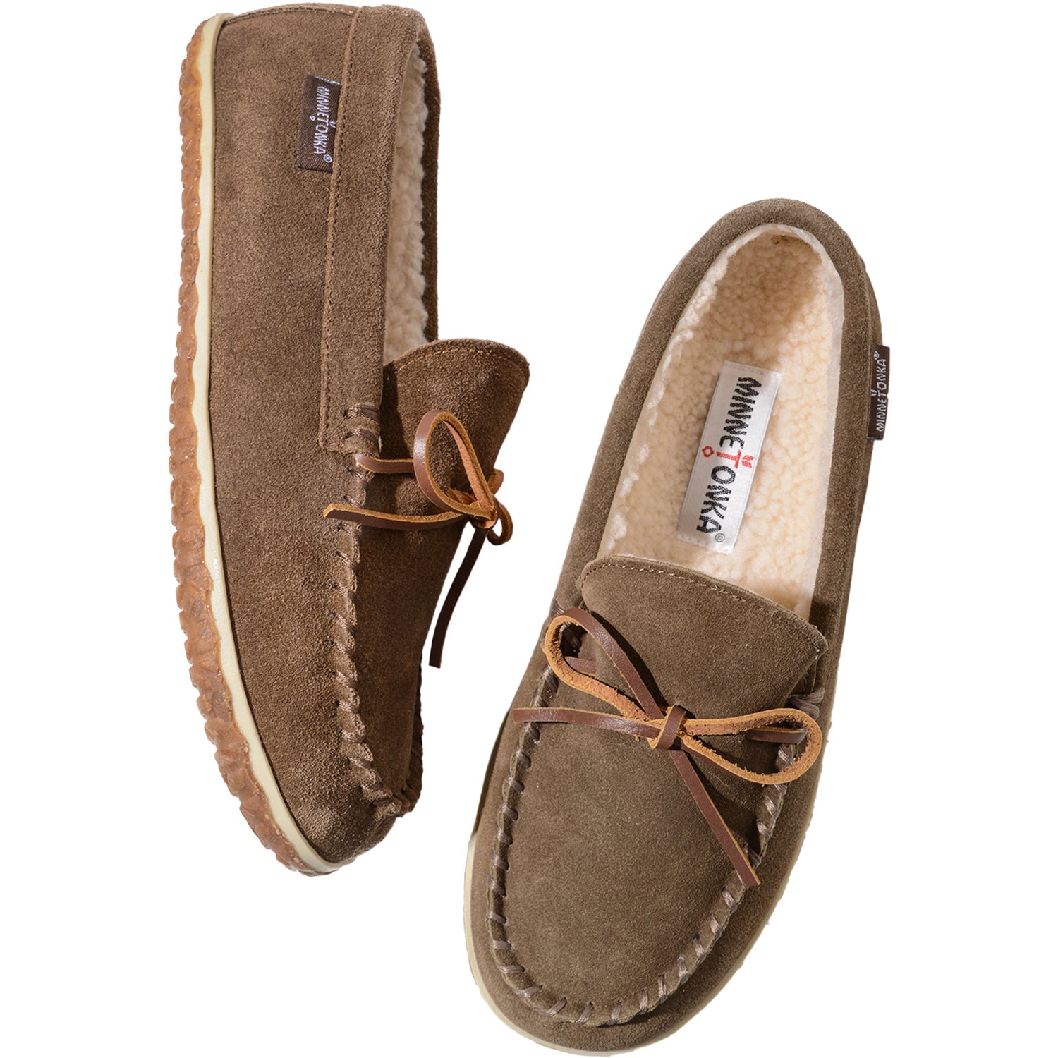 Minnetonka Tomm Men's Slippers Autumn Brown W/R Suede
