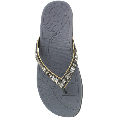 Aetrex Gwen Women's Flip Flopss Pewter Synthetic