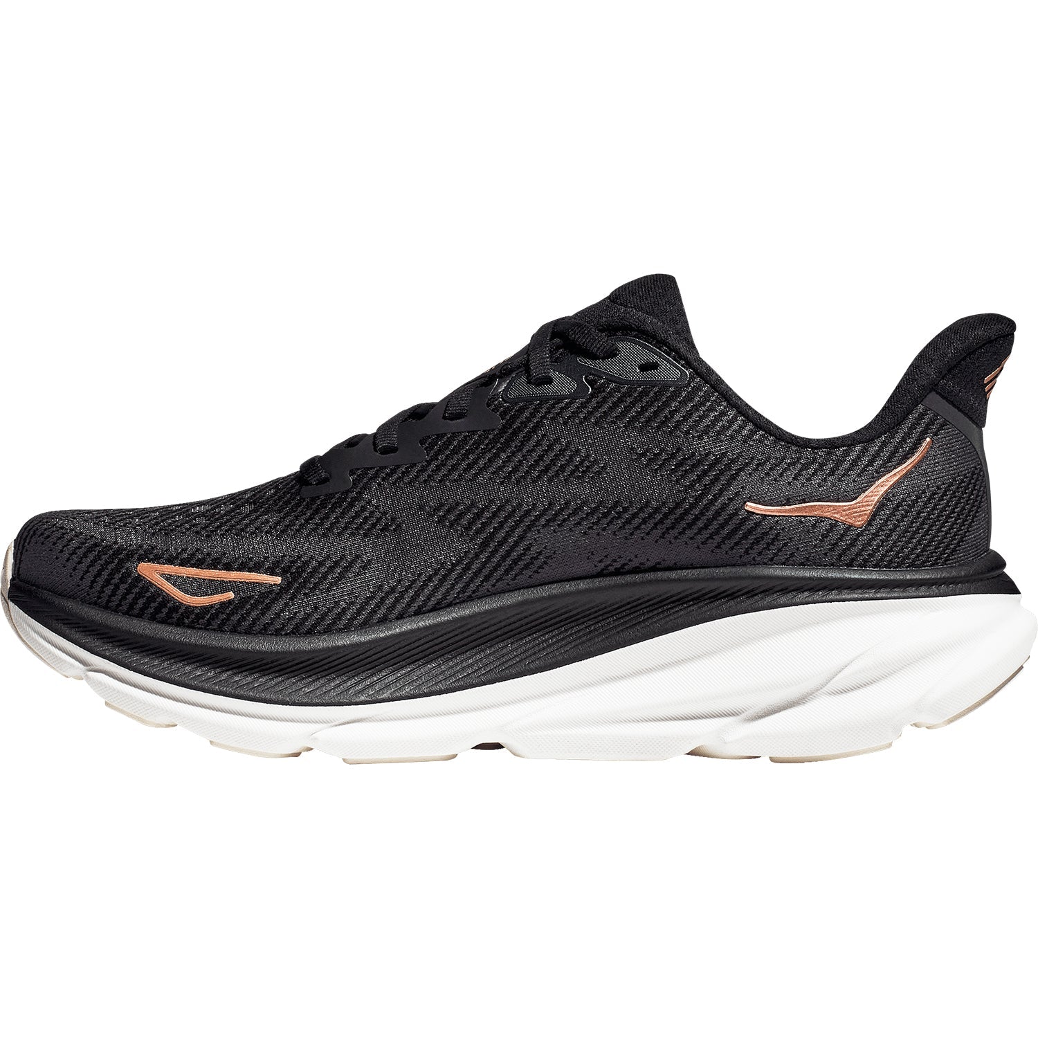 Hoka Clifton 9 (Neutral Support) Women's Running Shoes Black/Rose Gold Mesh