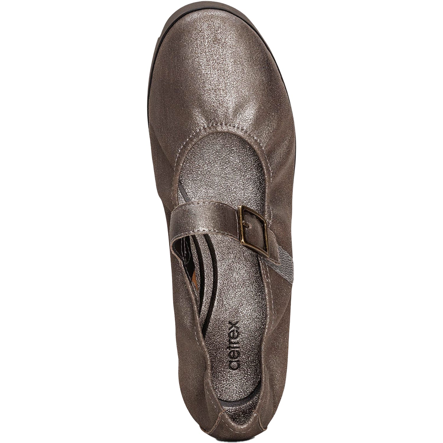 Aetrex Joanne Women's Mary Janes Brushed Silver Leather
