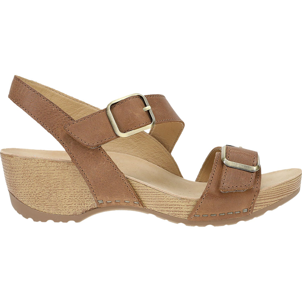 Dansko Trinity Women's Wedge Sandals Tan Burnished Nubuck