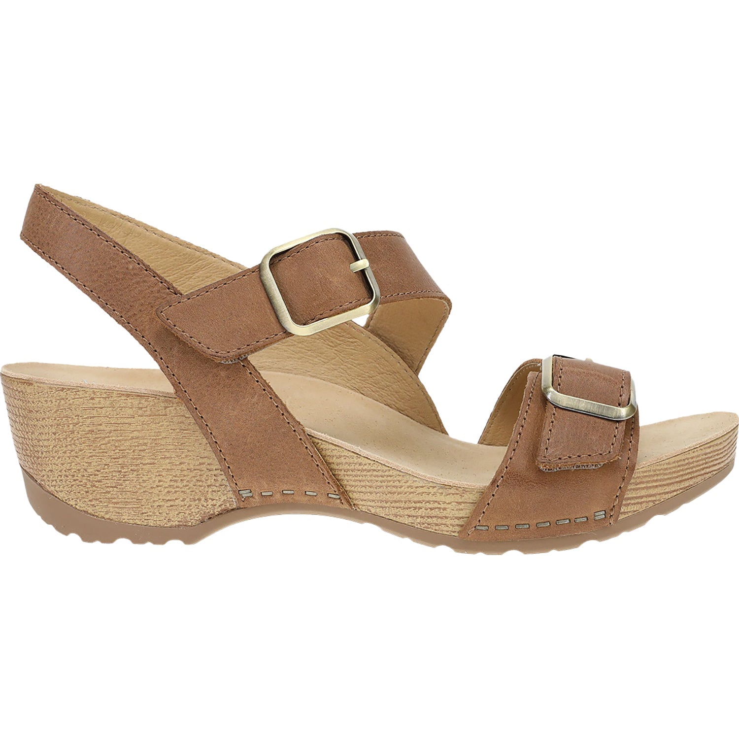 Dansko Trinity Women's Wedge Sandals Tan Burnished Nubuck