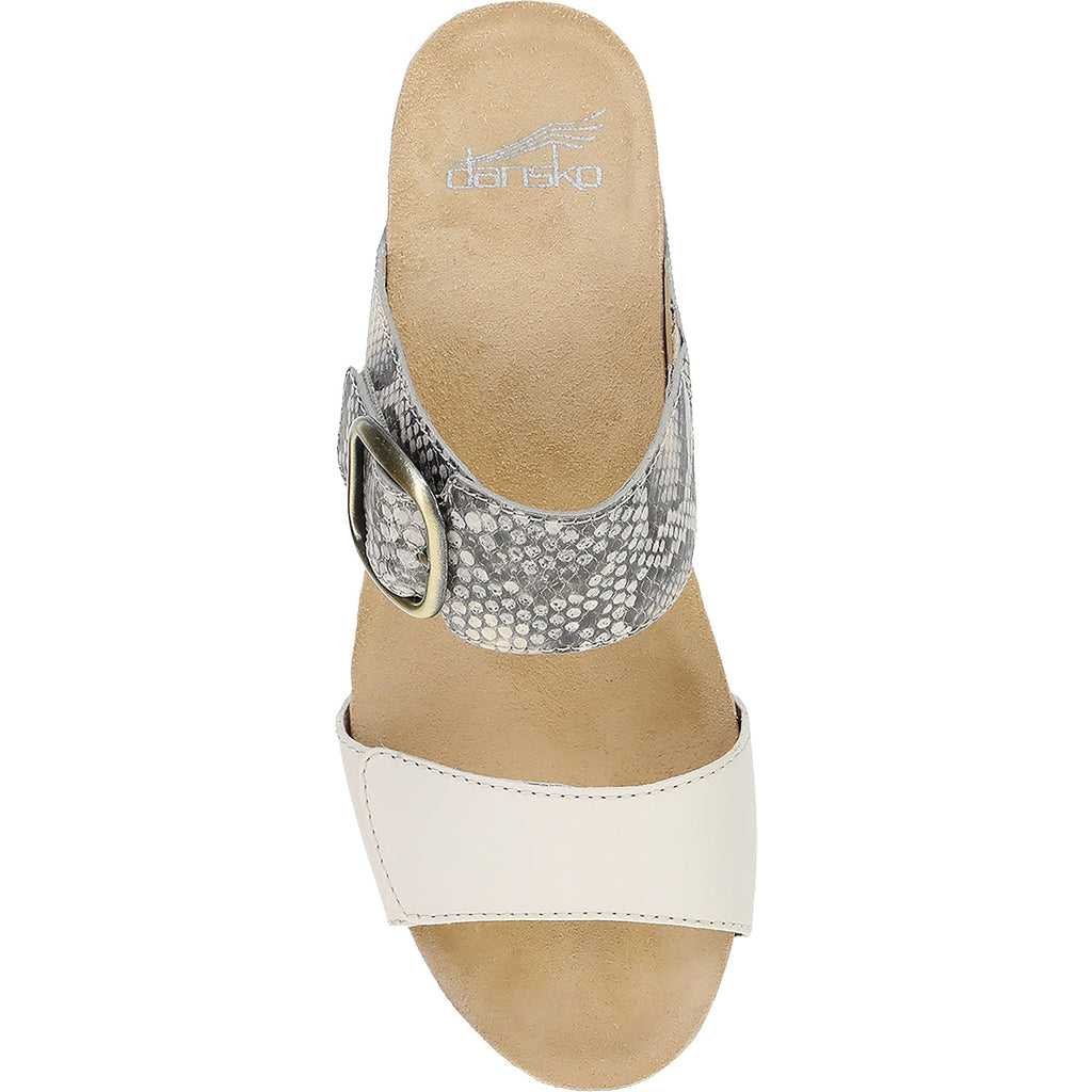 Dansko Shannon Women's Wedge Sandals Snake/Ivory Leather