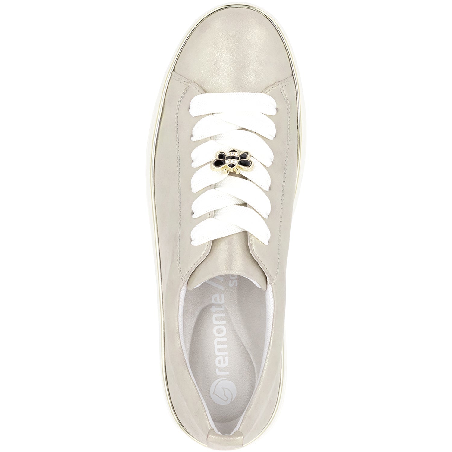 Remonte D1C03-60 Julika 03 Women's Lace Up Shoes Muschel Leather with Gold Trim