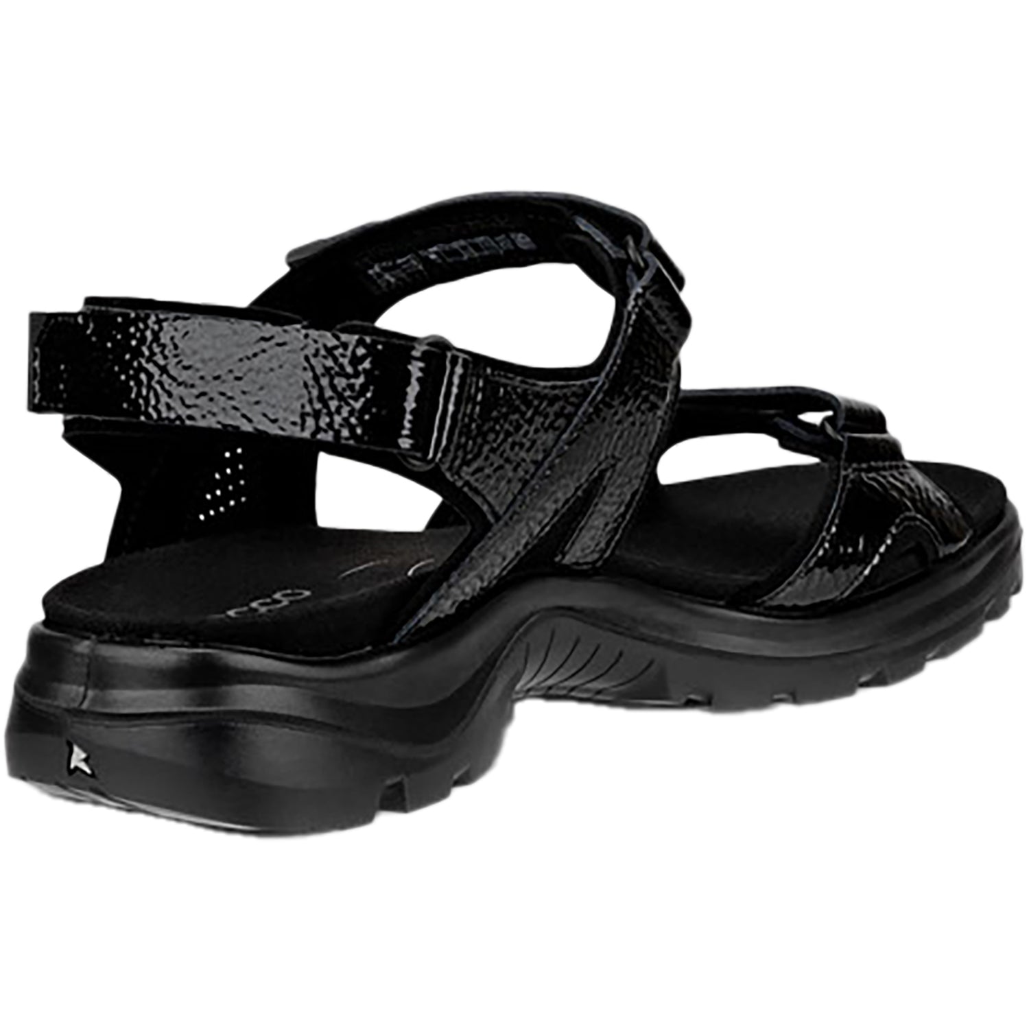 Ecco Yucatan 20 3s Women's Sandals Black Crinkle Patent