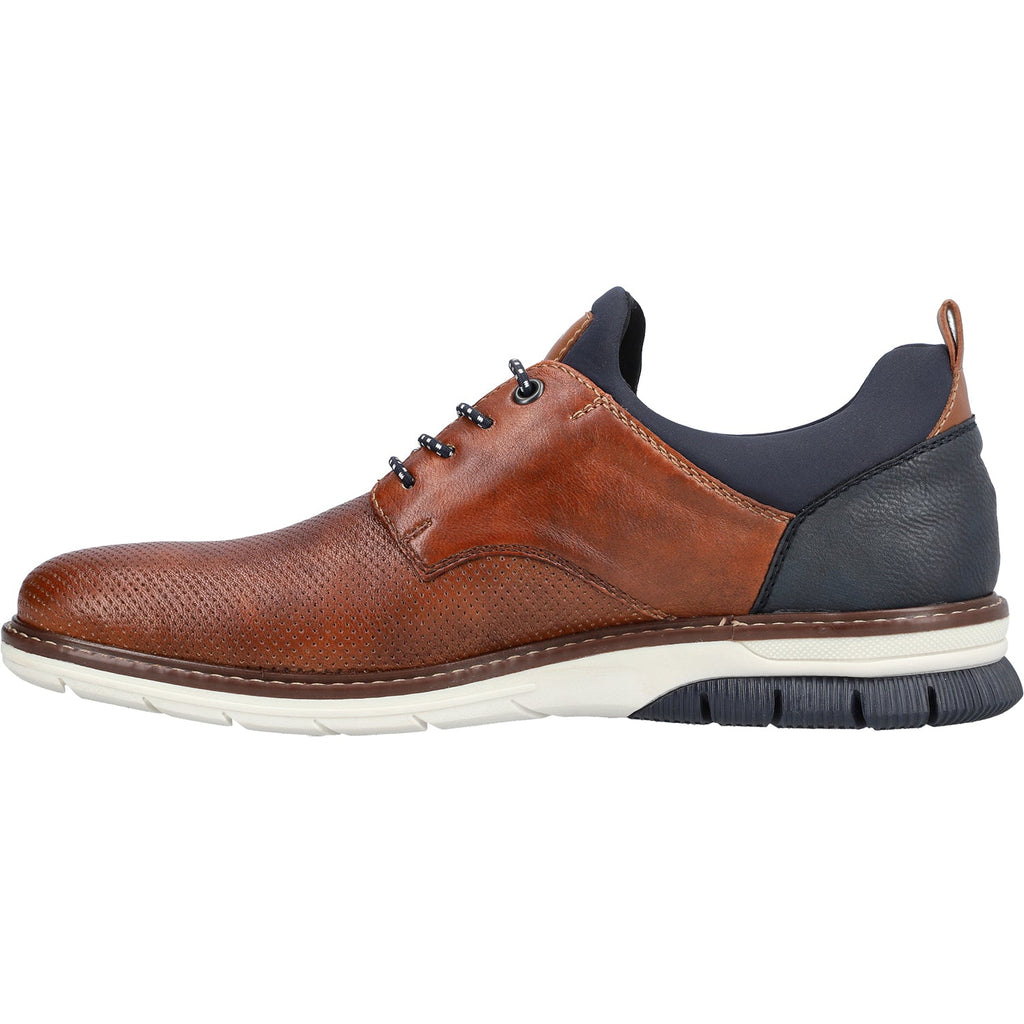 Rieker 14450-22 Men's Oxford Shoes Nuss/Lake/Navy Leather