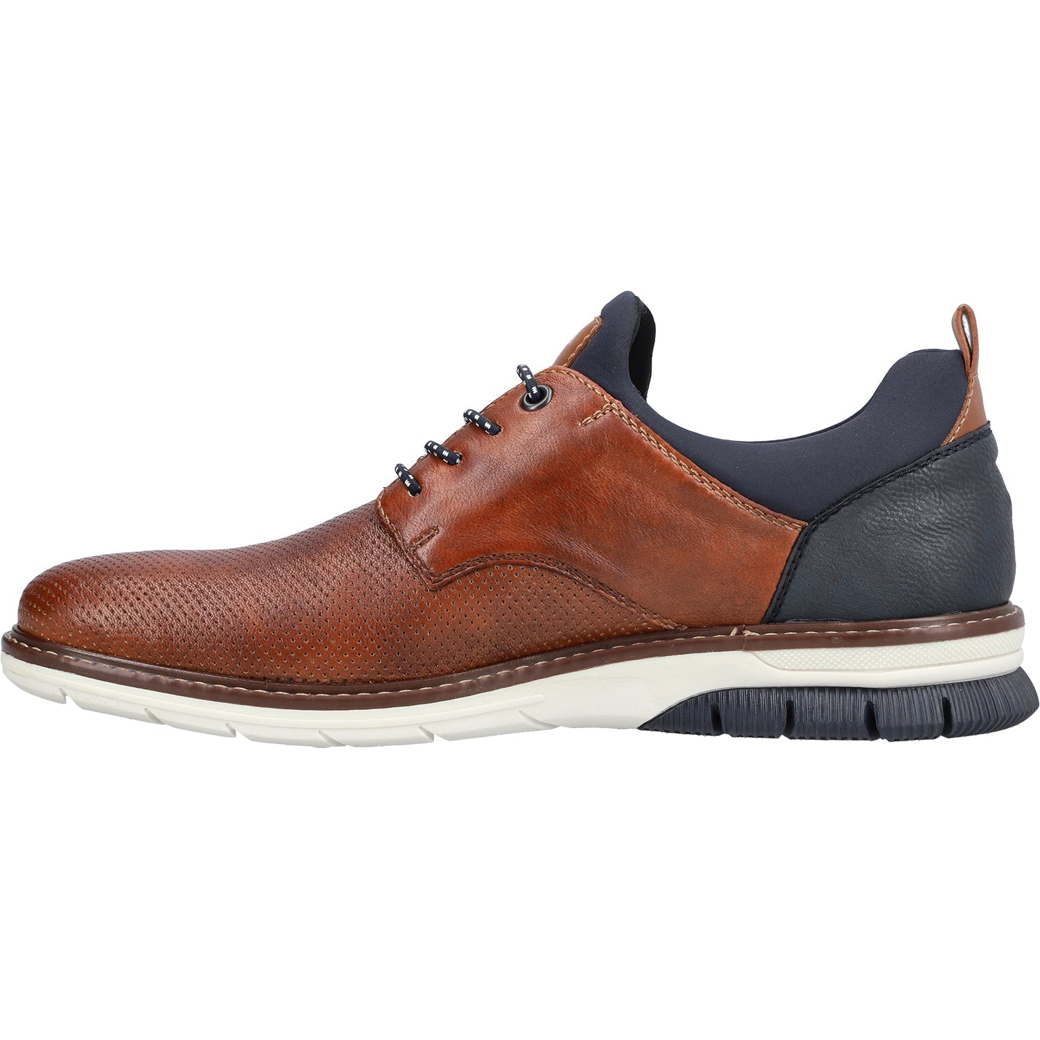 Rieker 14450-22 Men's Oxford Shoes Nuss/Lake/Navy Leather