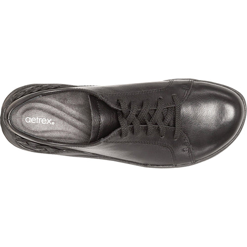 Aetrex Dana Women's Lace Up Shoes Oxfords Black Leather