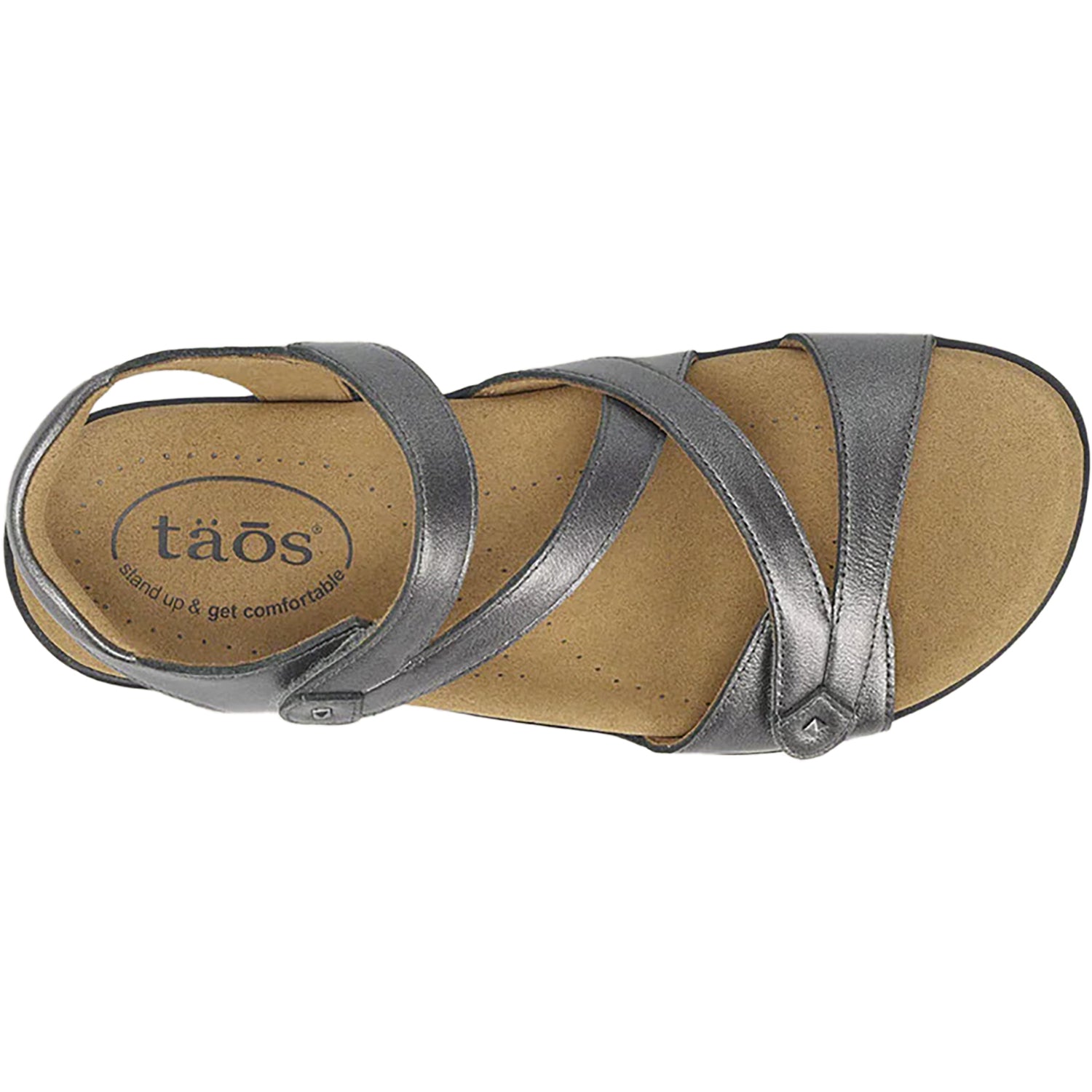 Taos Big Time Women's Ankle Strap Sandals Pewter Leather