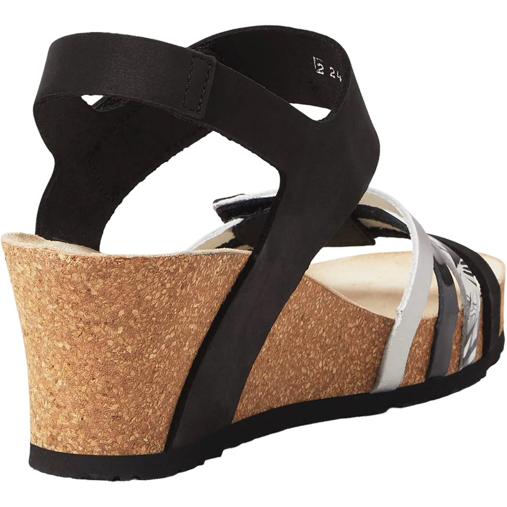 Mephisto Lucia Women's Wedge Heel Sandals Black Nubuck/Leather