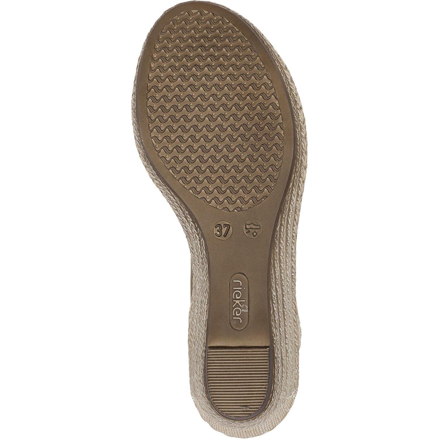 Rieker 624H6-93 Fanni H6 Women's Wedge Sandals Muschel Stripe Metallic Synthetic