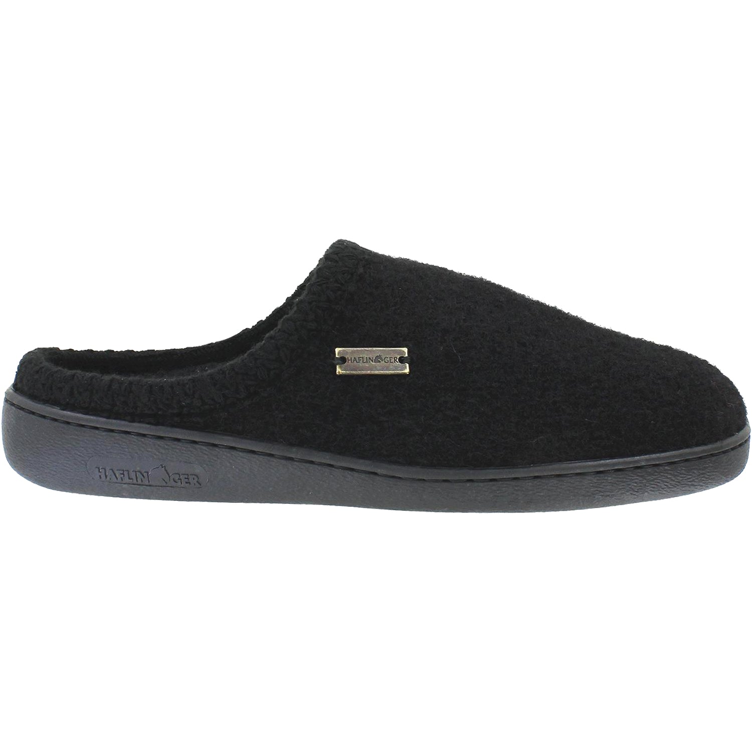 Haflinger AT Unisex Wool Slippers Black Wool