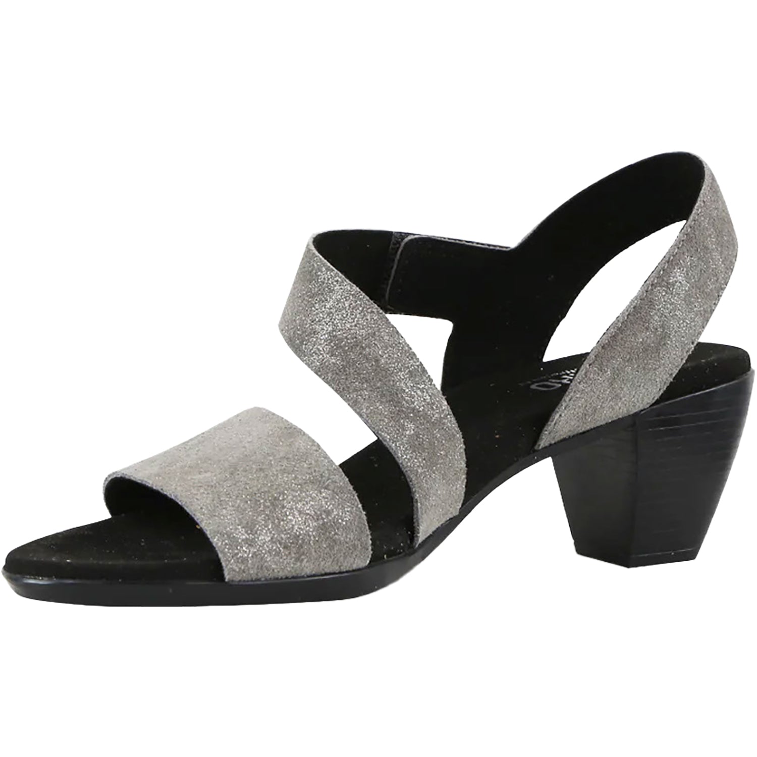 Munro Lucia Women's High Heel Ankle Strap Sandals Gunmetal Metallic Suede