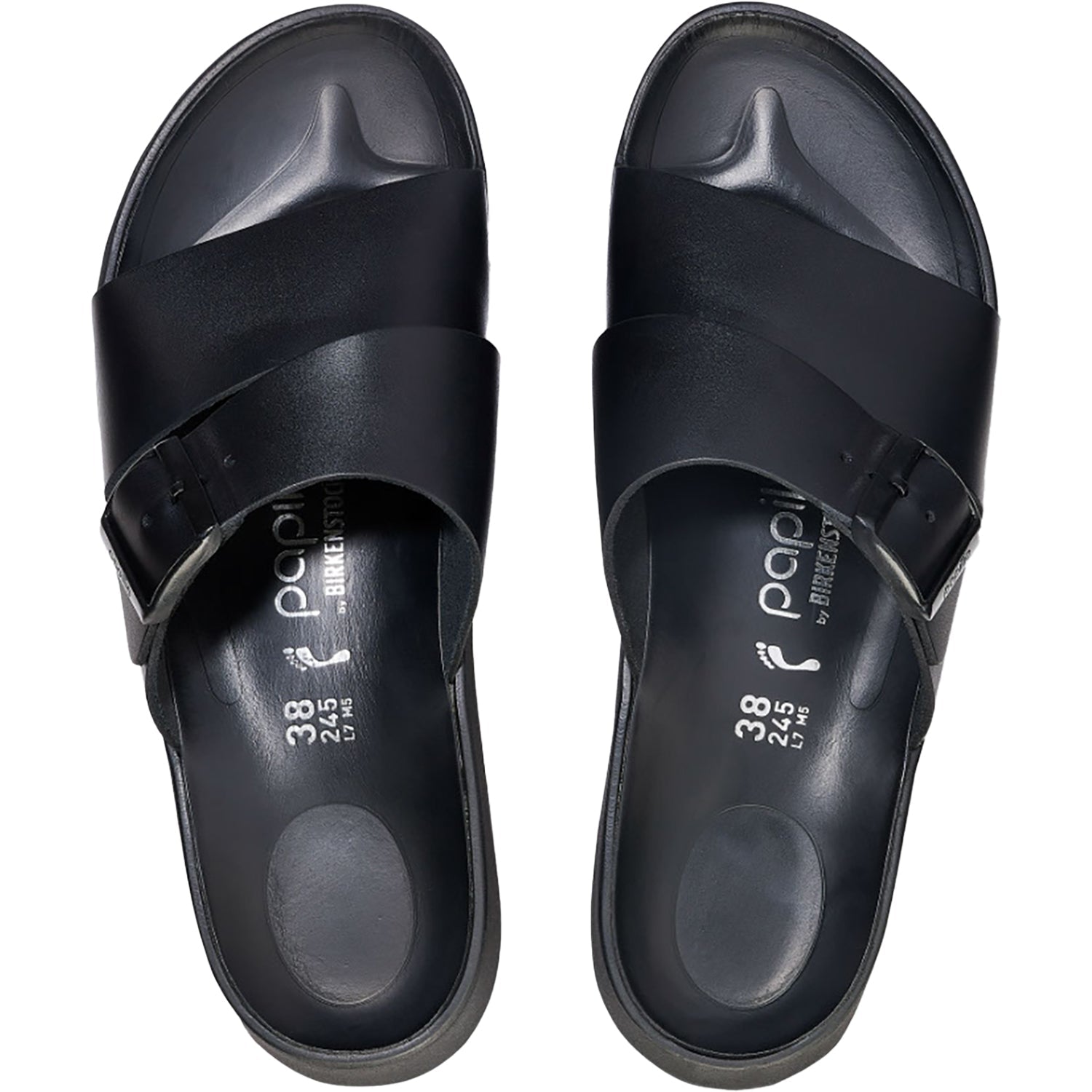 Birkenstock Papillio Almina Women's Wedge Heel Sandals Black Leather