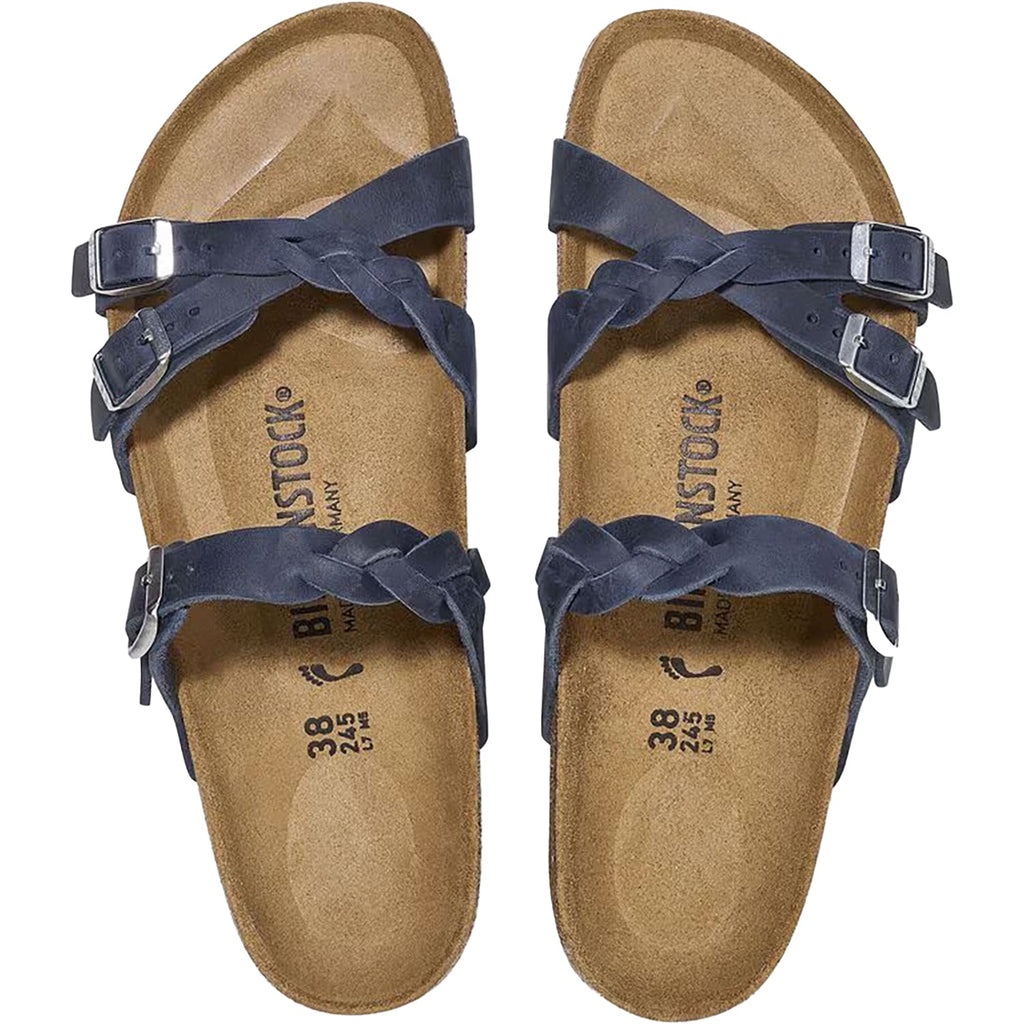 Birkenstock Franca Braid Women's Sandals Navy Oiled Leather