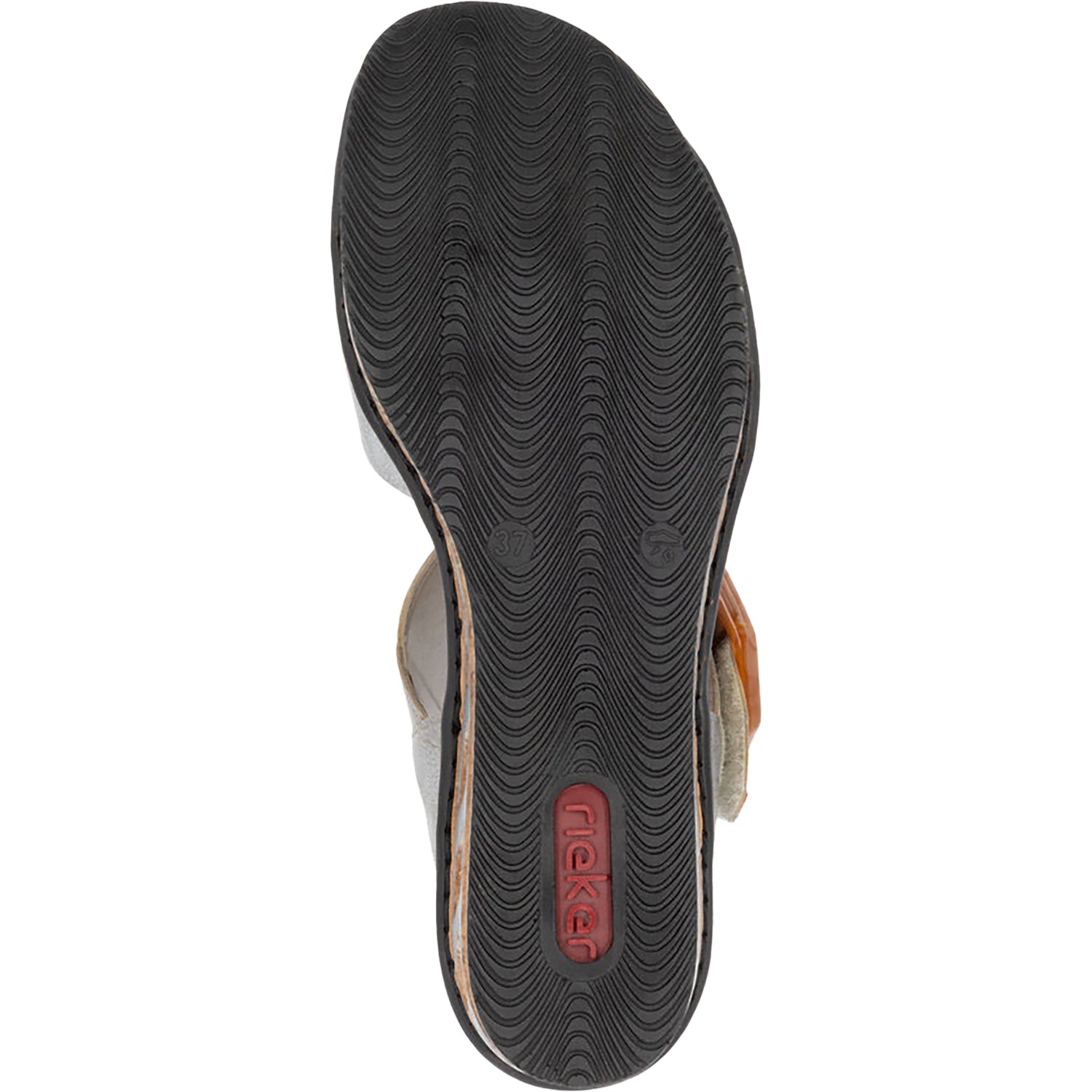 Rieker 68176-40 Women's Wedge Sandals Grey/Cayenne Synthetic