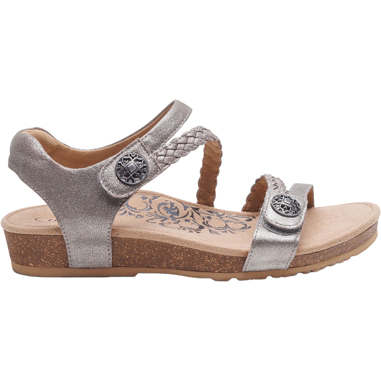 Aetrex Jillian Women's Sandals Brushed Silver