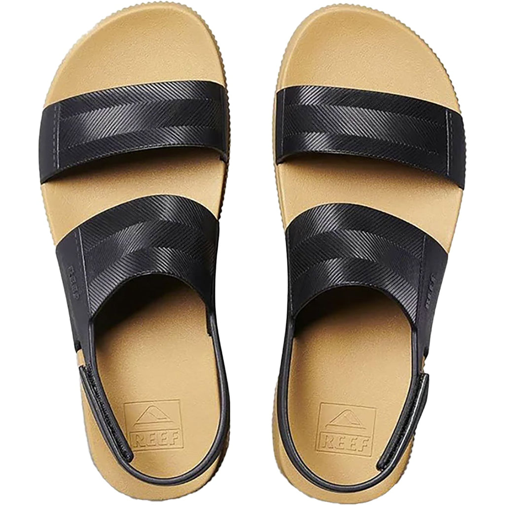 Reef Water Vista Higher Women's Ankle Strap Platform Sandals Black/Tan