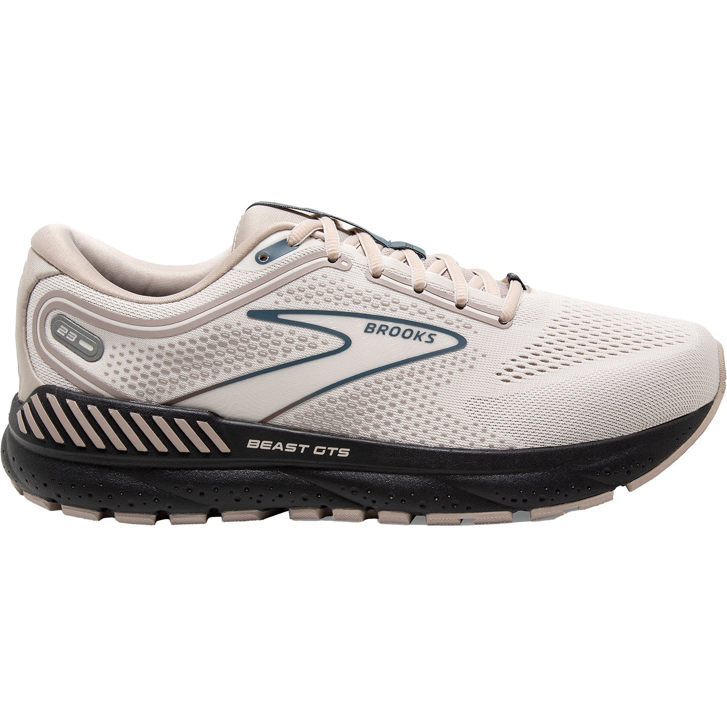 Brooks Beast GTS 23 (Stability Support) Men's Road Running Shoes Chateau Grey/White Sand/Blue Mesh