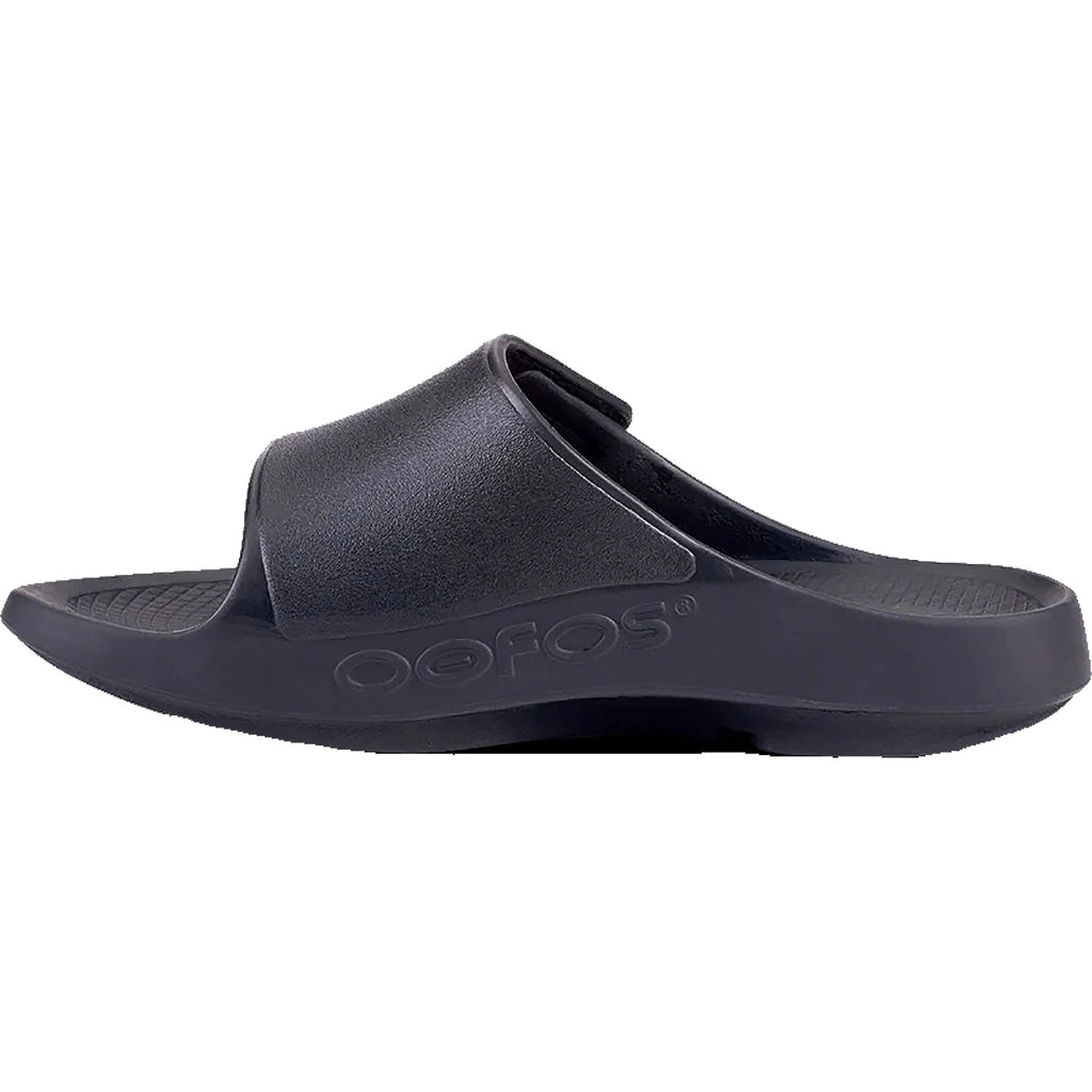 OOFOS OOahh Sport Flex Unisex Recovery Slide Sandals Black Synthetic