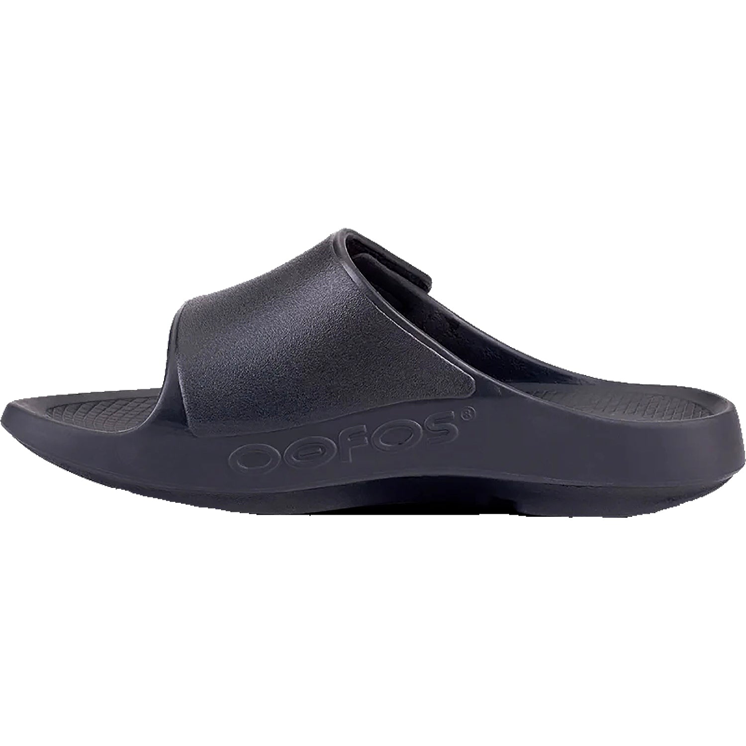 OOFOS OOahh Sport Flex Unisex Recovery Slide Sandals Black Synthetic