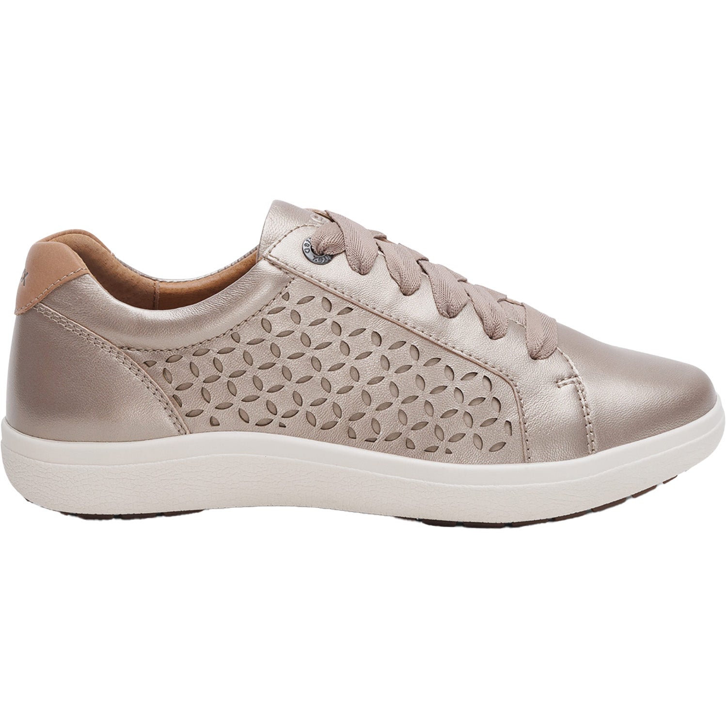 Aetrex Courtney Cutout Women's Sporty Lace Up Shoes White Gold