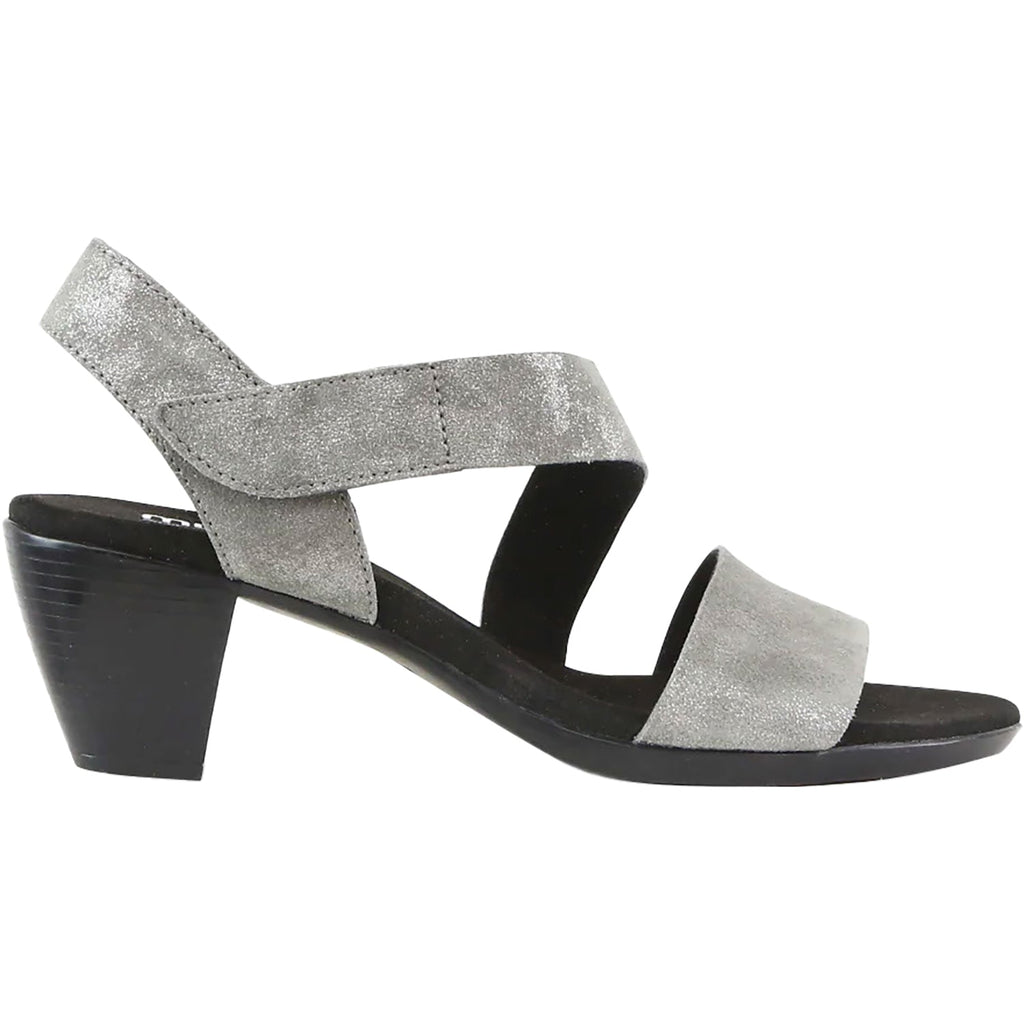 Munro Lucia Women's High Heel Ankle Strap Sandals Gunmetal Metallic Suede