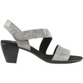 Munro Lucia Women's High Heel Ankle Strap Sandals Gunmetal Metallic Suede