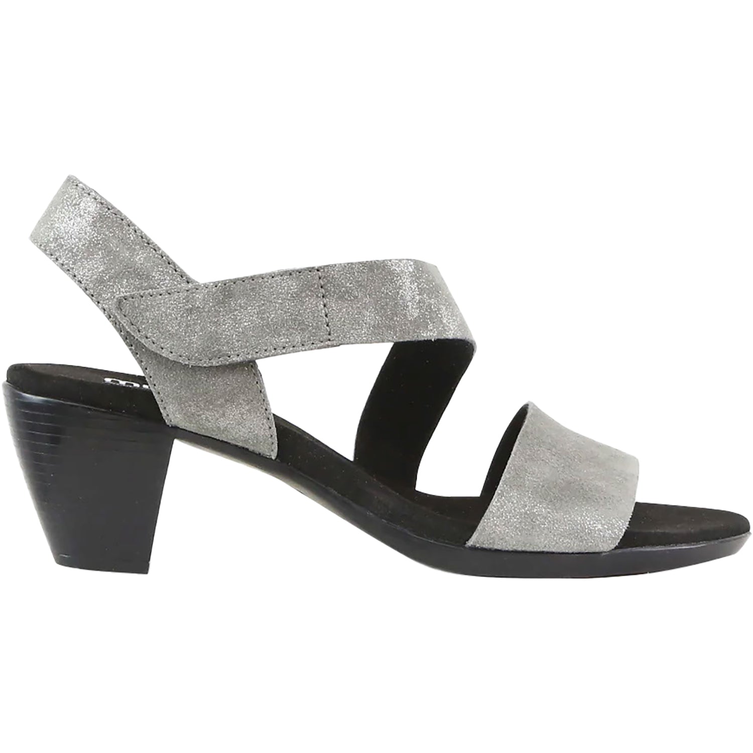 Munro Lucia Women's High Heel Ankle Strap Sandals Gunmetal Metallic Suede