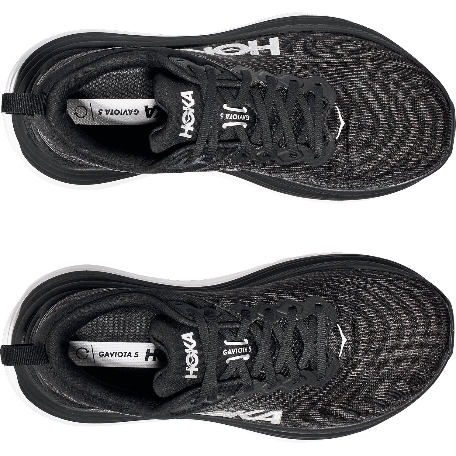 Hoka Gaviota 5 (Stability Support) Men's Everyday Running Shoes Black/White Mesh