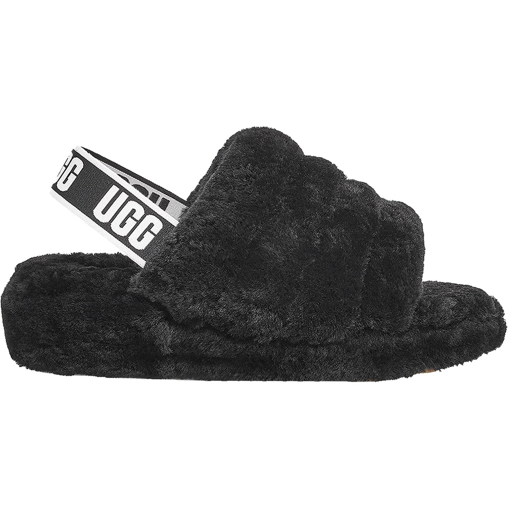 UGG Fluff Yeah Slide Women's Slippers Black Sheepskin