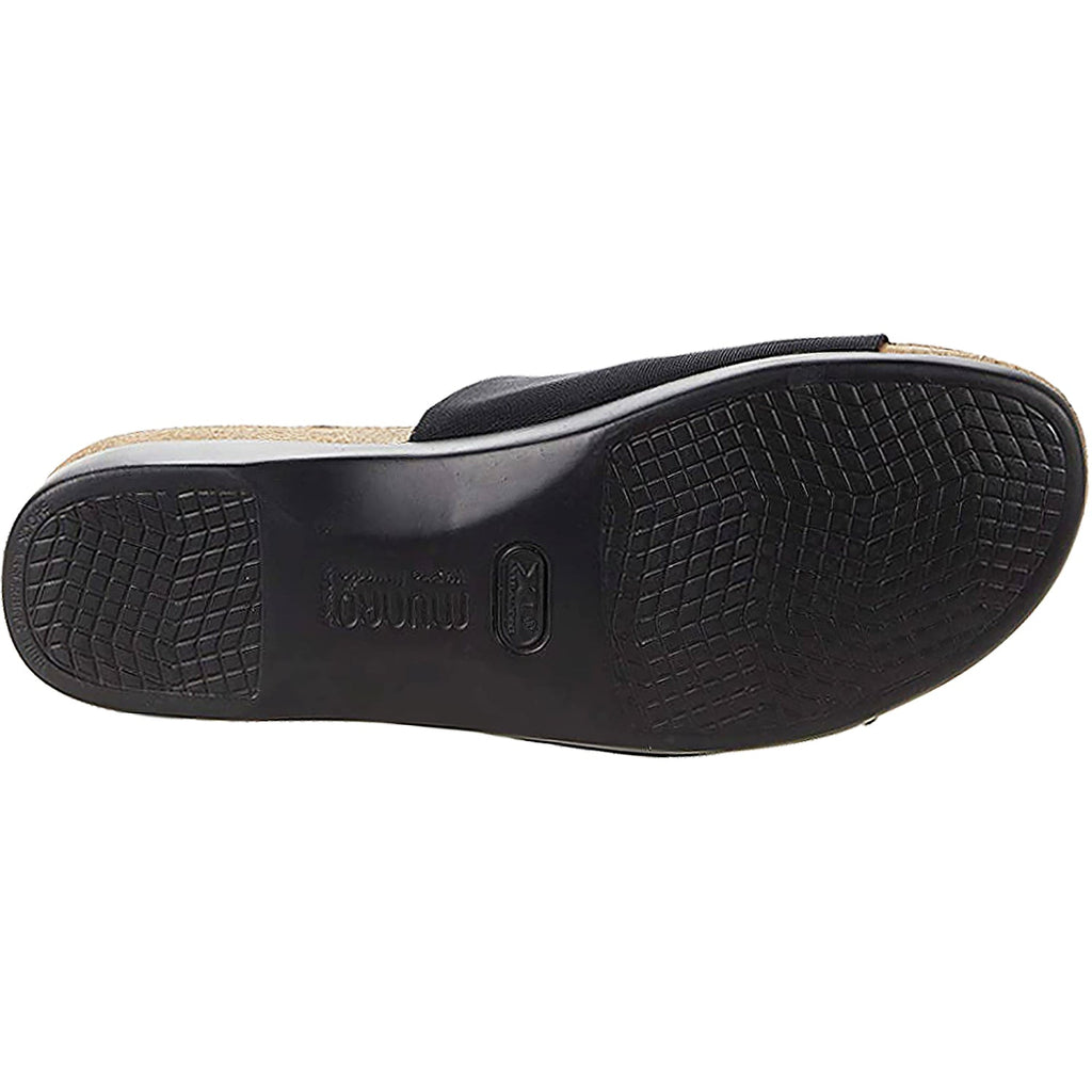 Munro Casita Women's Slide Sandals Black Stretch Fabric