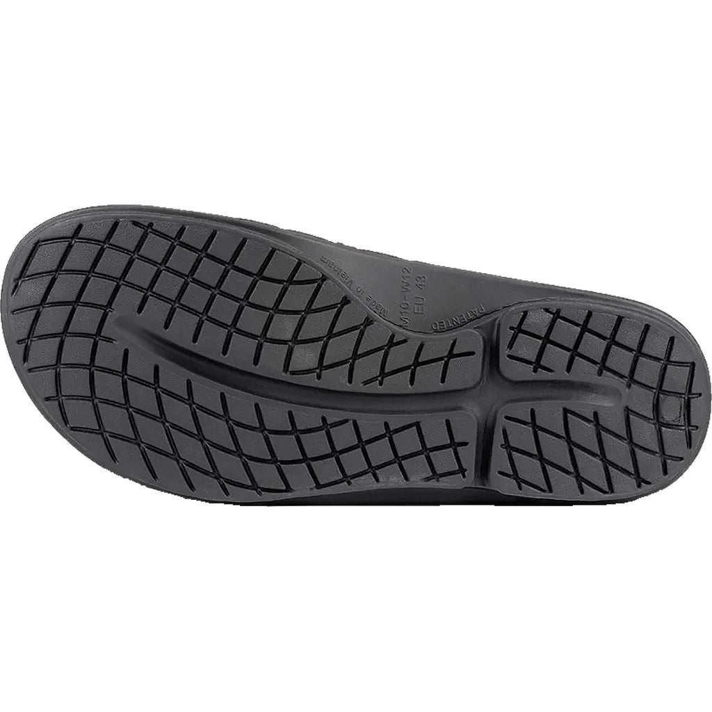 OOFOS OOahh Sport Flex Unisex Recovery Slide Sandals Black Synthetic