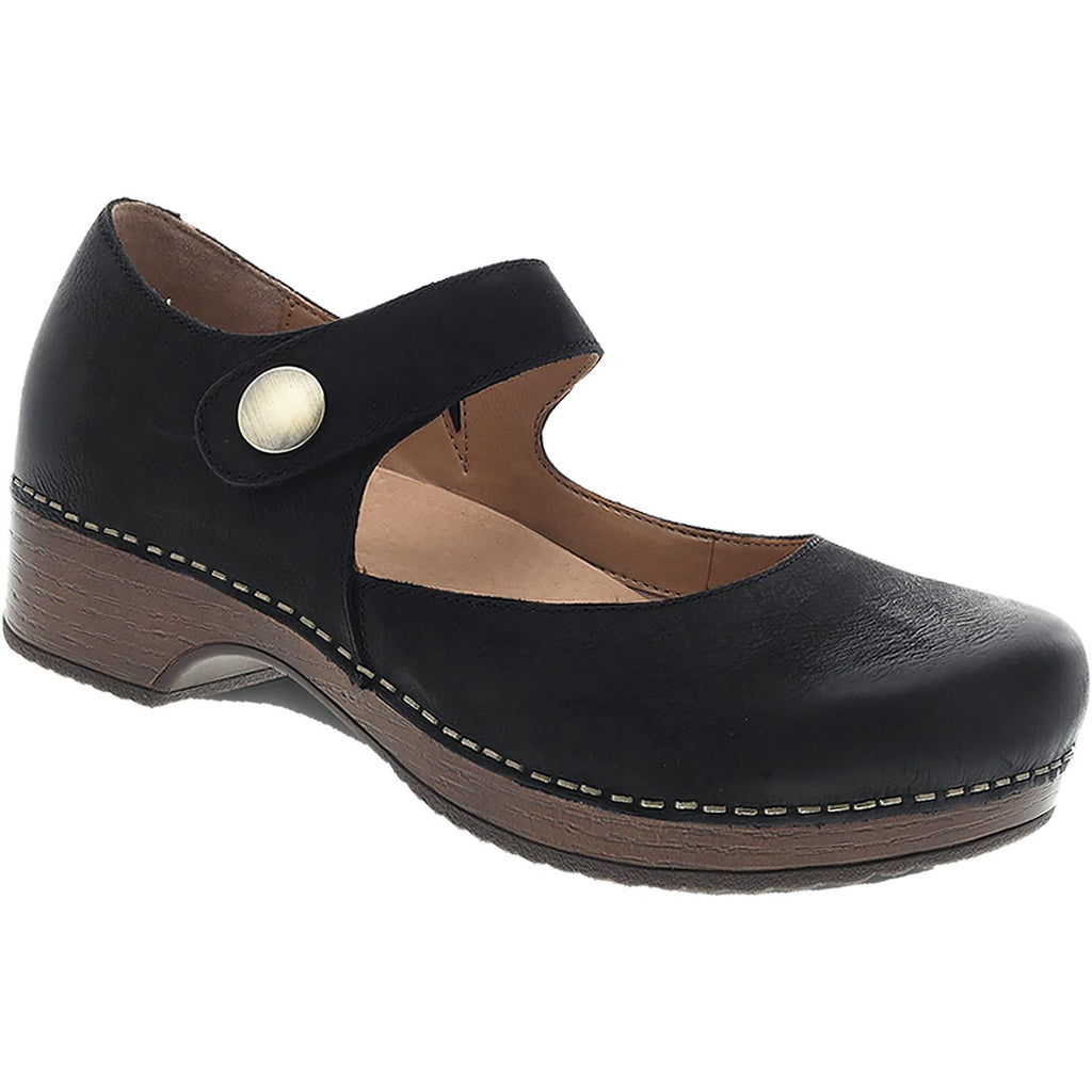 Dansko Beatrice Women's Mary Janes Black Burnished Nubuck
