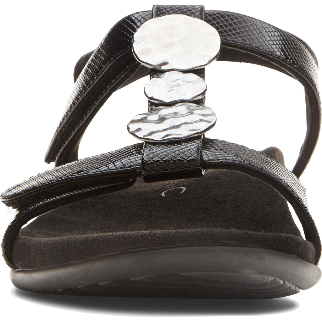 Vionic Farra Lizard Women's Backstrap Sandals Black Faux Leather