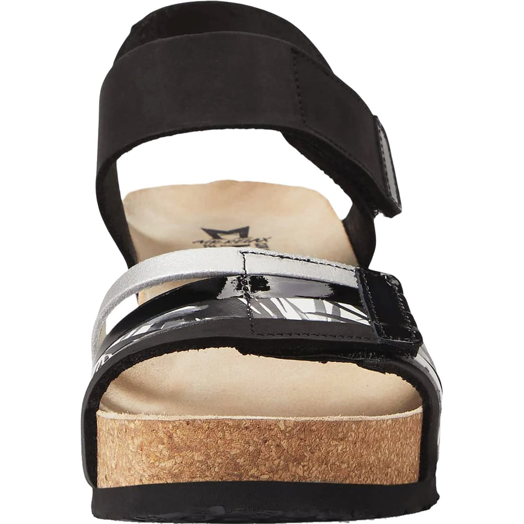Mephisto Lucia Women's Wedge Heel Sandals Black Nubuck/Leather