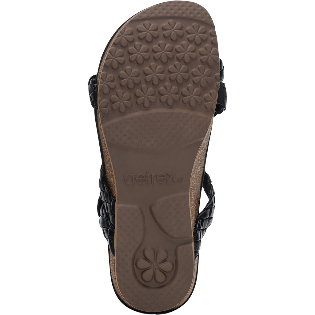 Aetrex Josie Braided Women's Slide Sandals Black