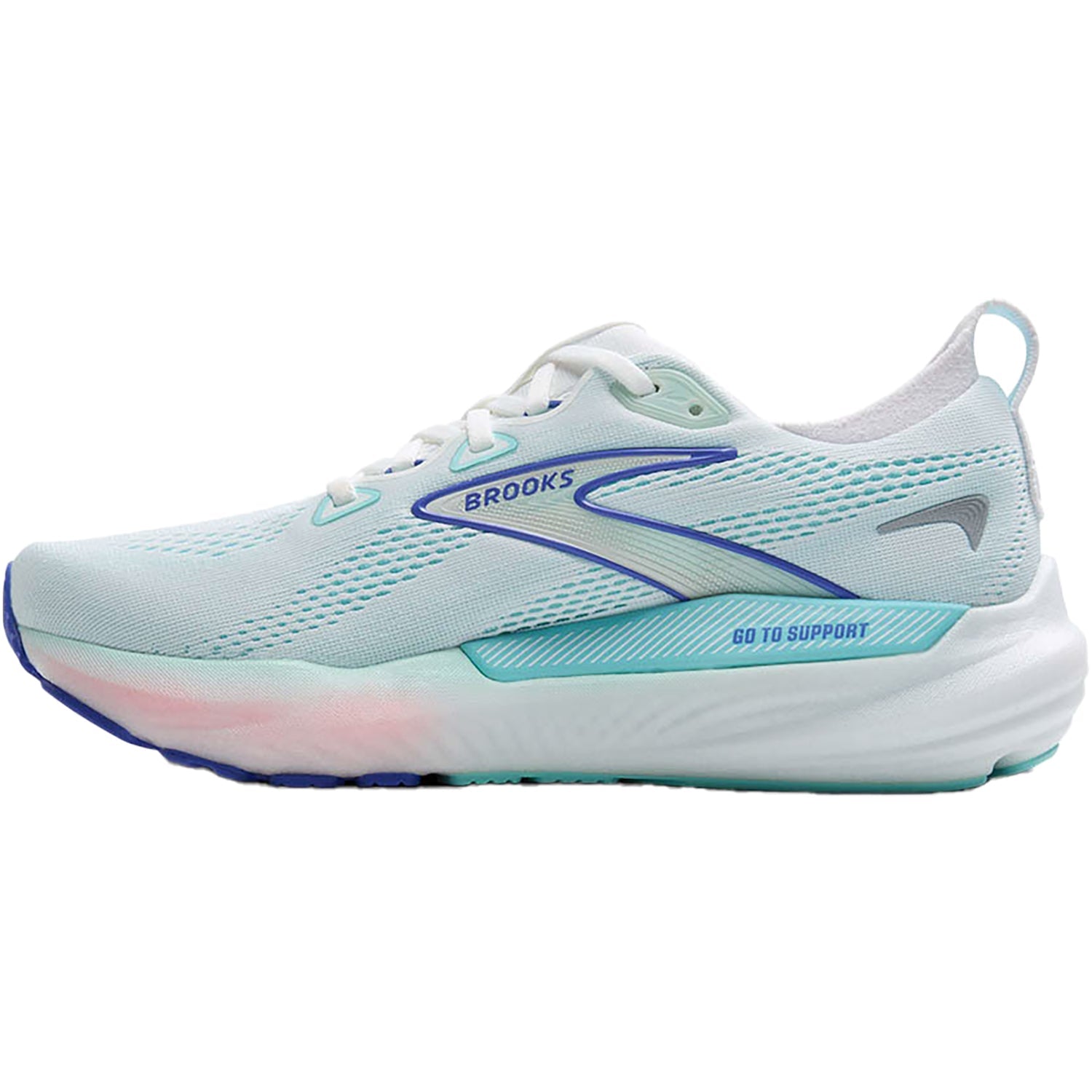 Brooks Glycerin GTS 22 (Neutral Support) (Stability Support) Women's Athletic Shoes White/Limpet Shell/Amparo Blue Mesh