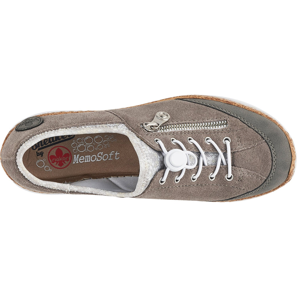 Rieker N42F1-40 Nikita F1 Women's Sneakers Cement/Dust Silver Suede