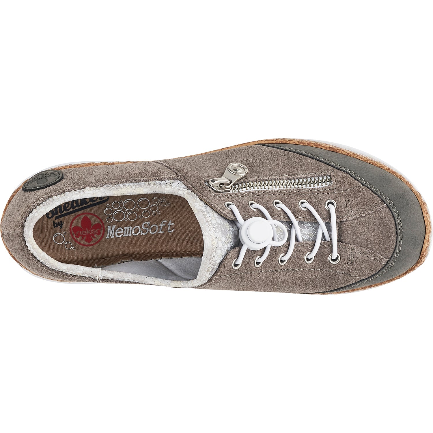 Rieker N42F1-40 Nikita F1 Women's Sneakers Cement/Dust Silver Suede