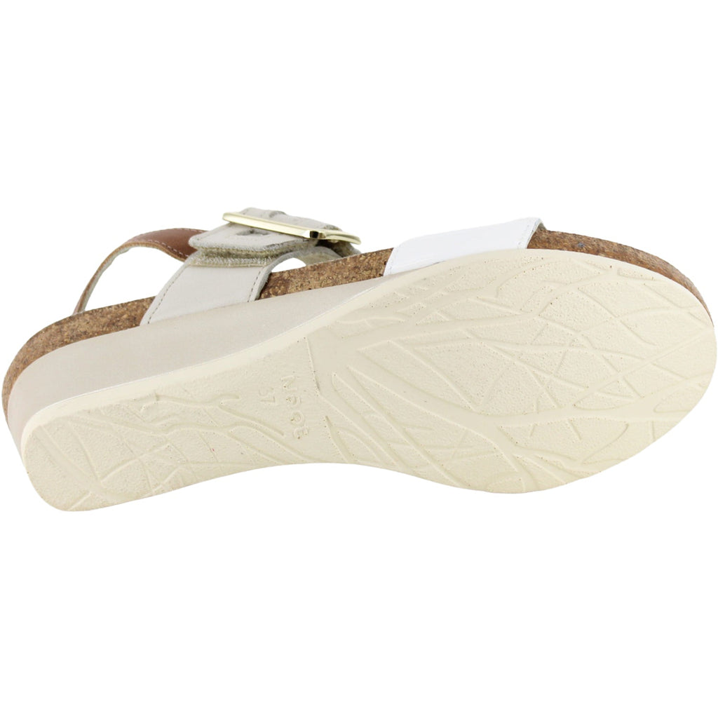 Naot Dynasty Women's Wedge Sandals Porcelain Pearl/Soft Ivory/Latte Leather