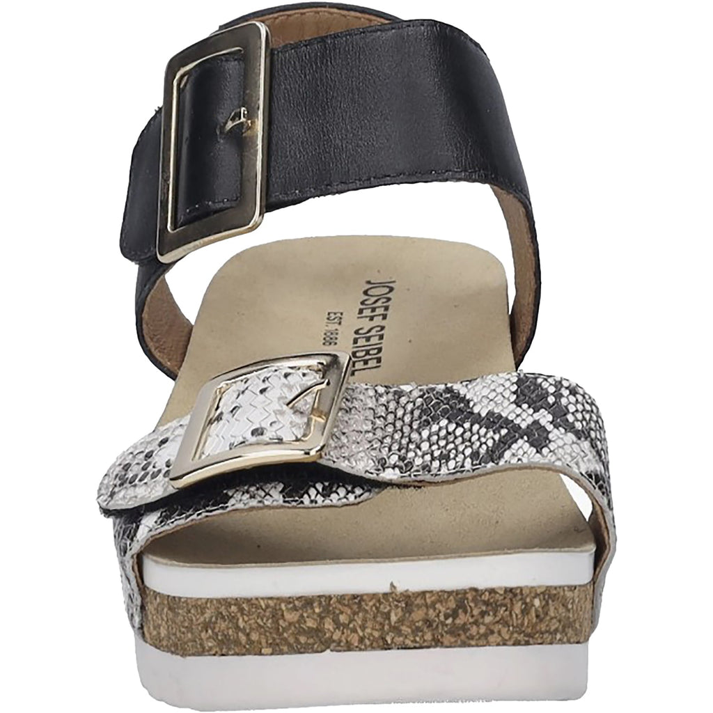Josef Seibel Quinn 02 Women's Wedges Black Snake