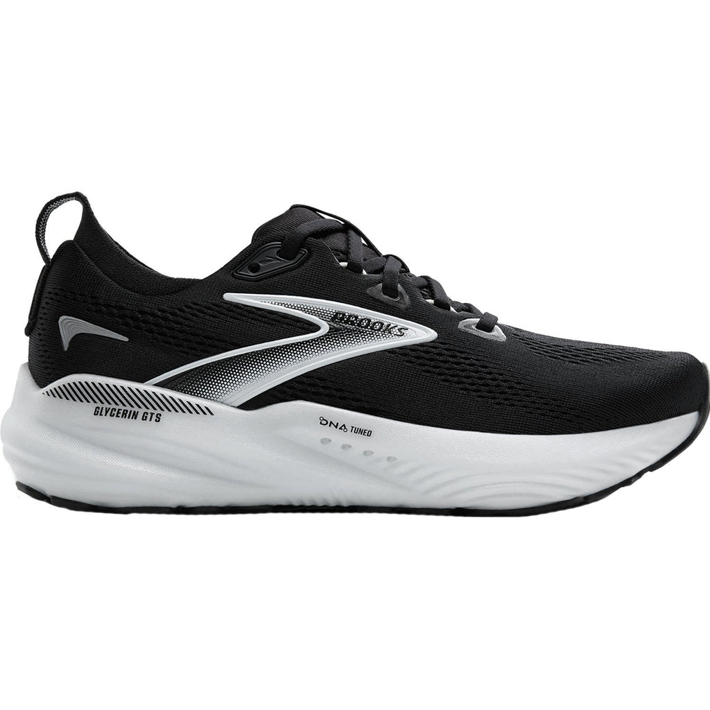 Brooks Glycerin GTS 22 (Neutral Support) (Stability Support) Men's Athletic Shoes Black/Grey/White Mesh
