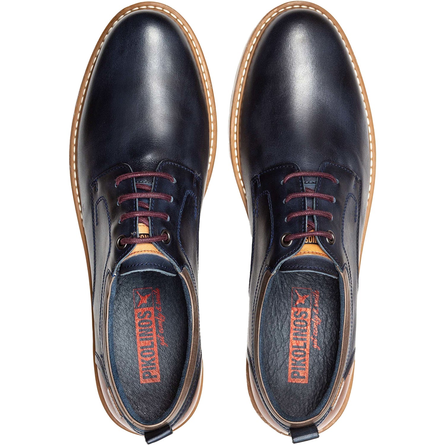 Pikolinos Berna M8J-4183 Men's Lace Up Shoes Blue Leather