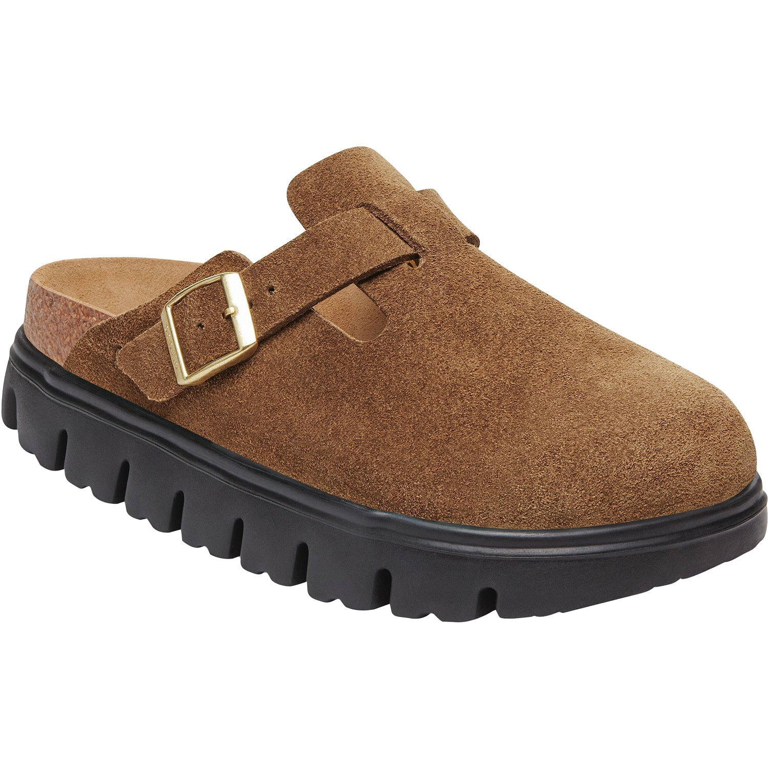 Birkenstock Boston Chunky Women's Clogs Dark Tea Suede
