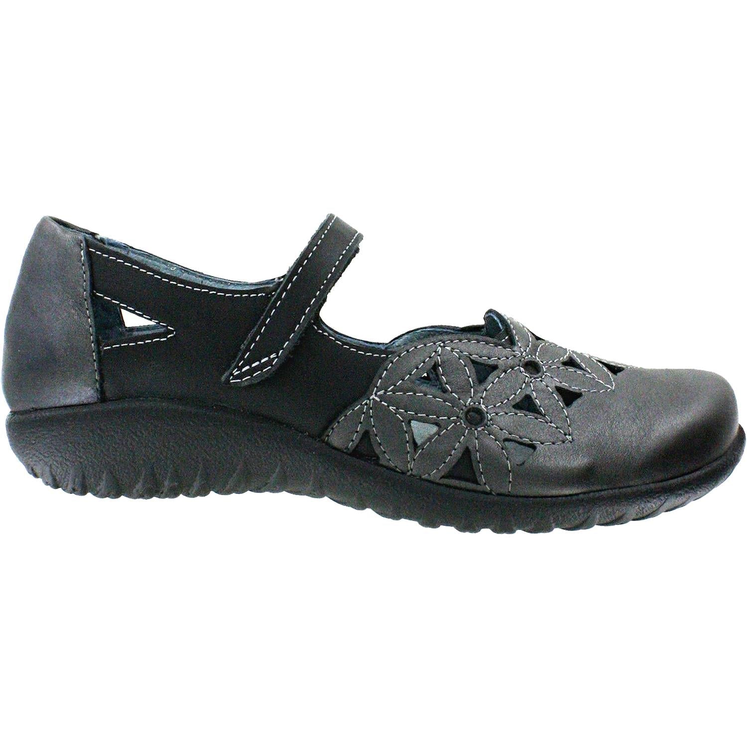 Naot Toatoa Women's Mary Janes Metallic Road/Jet Black Leather