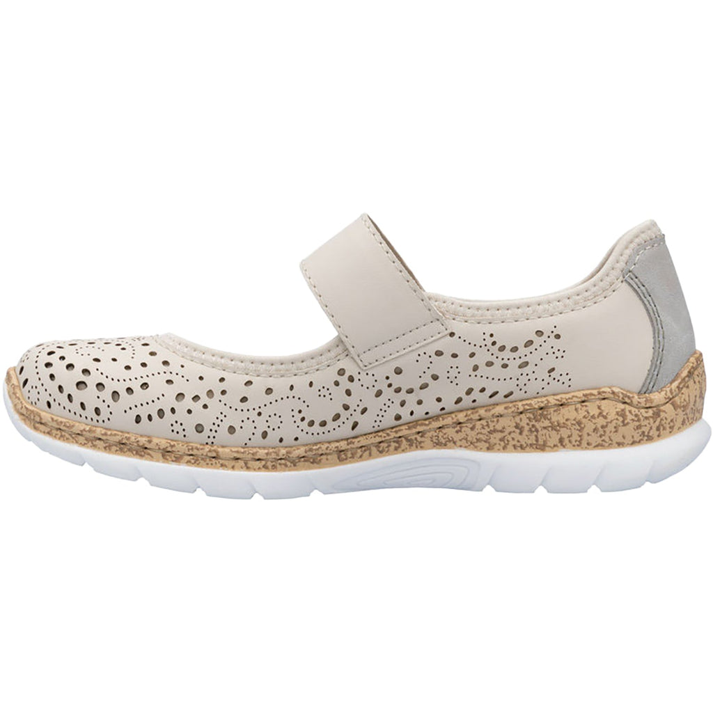 Rieker N4299-60 Stretch Women's Shoes Perle/Cement/Cream