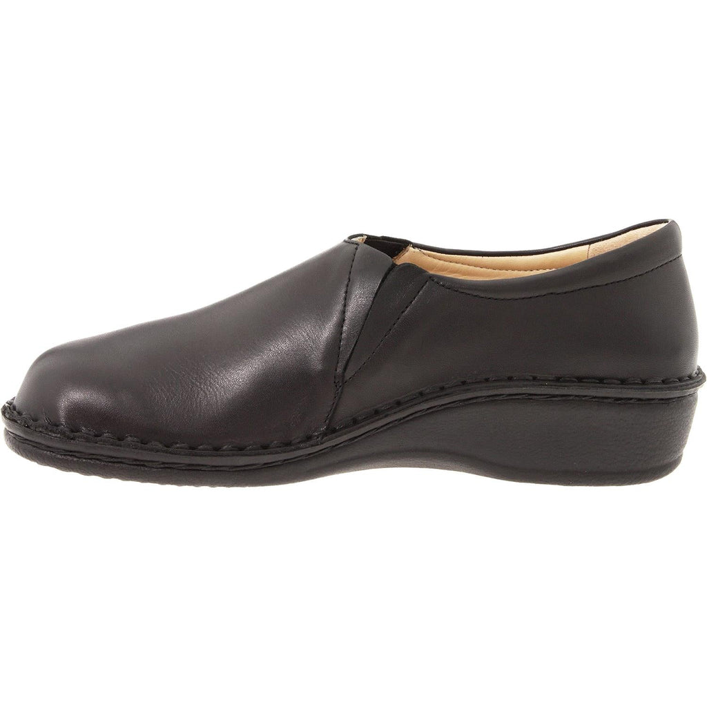 Finn Comfort Newport Women's Slip On Shoes Black Nappa Leather