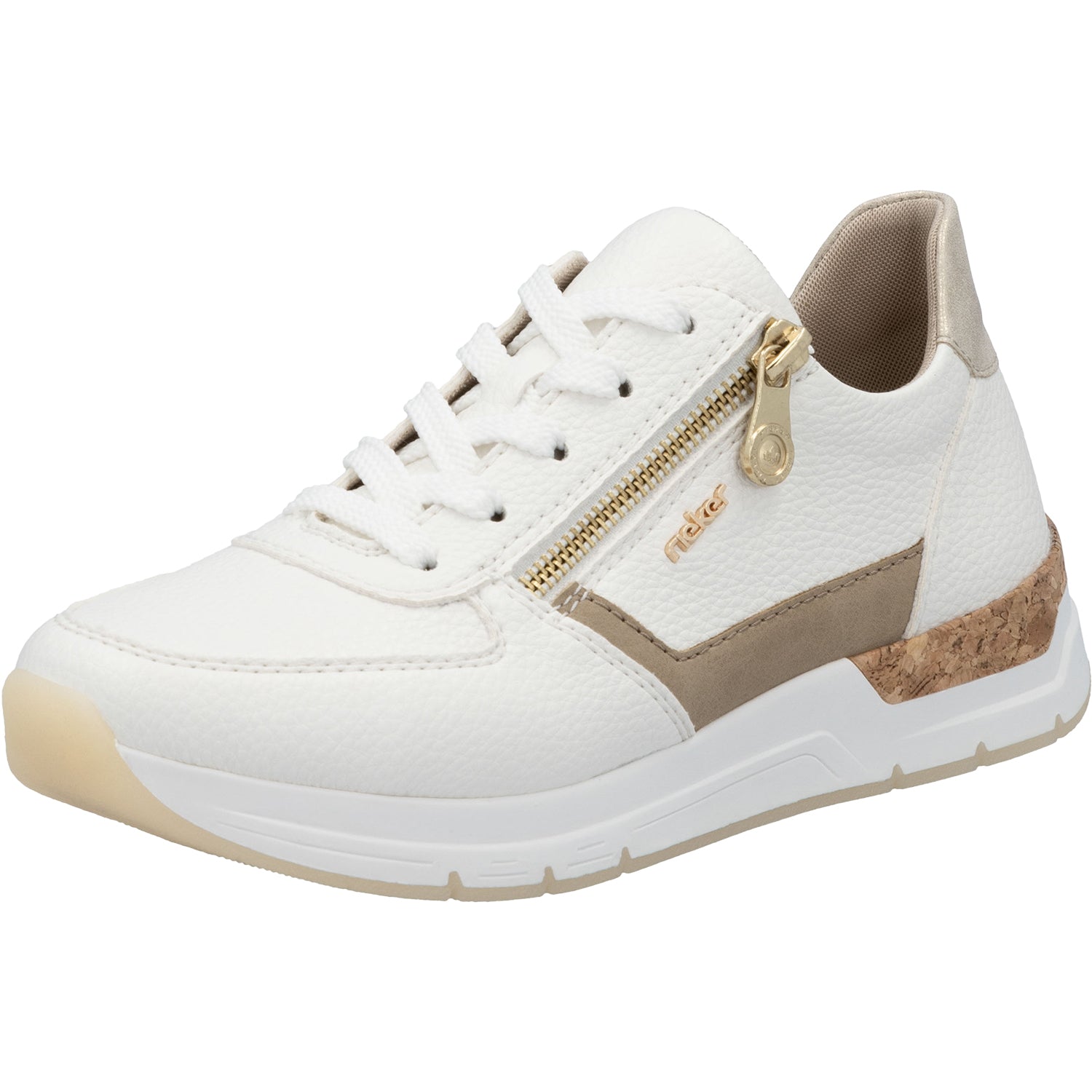 Rieker 58902-80 Women's Shoes Weiss/Porzellan/Muschel Synthetic